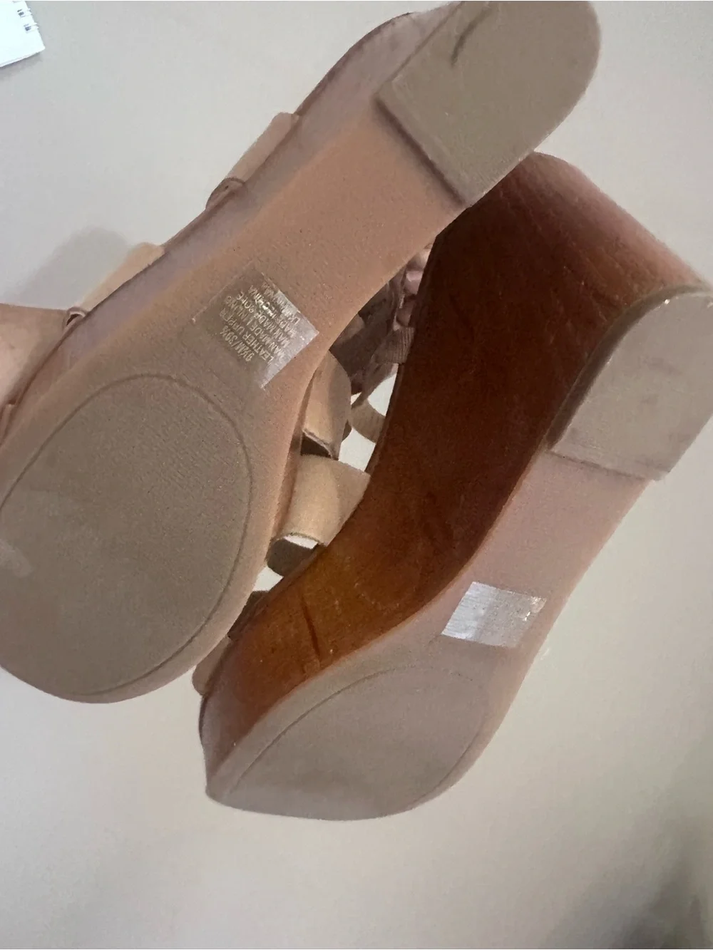 Women's Strappy Wedge Sandals - Tan lucky brand sz 9.5 W